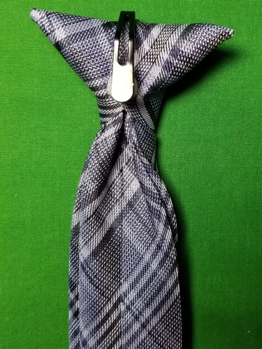 Blue Striped Clip-On Boys Tie Wedding Party Church New Without Tag